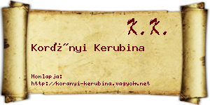 Korányi Kerubina névjegykártya